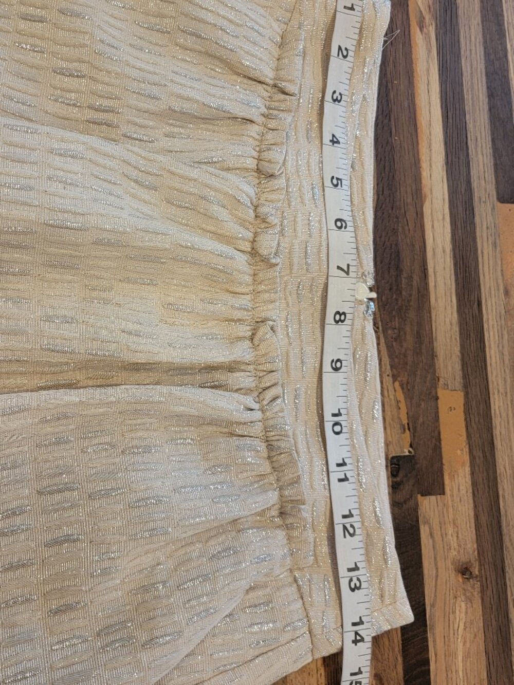 Talbots Petite Metallic Jacquard Skirt Cream/Gold - Picture 5 of 12